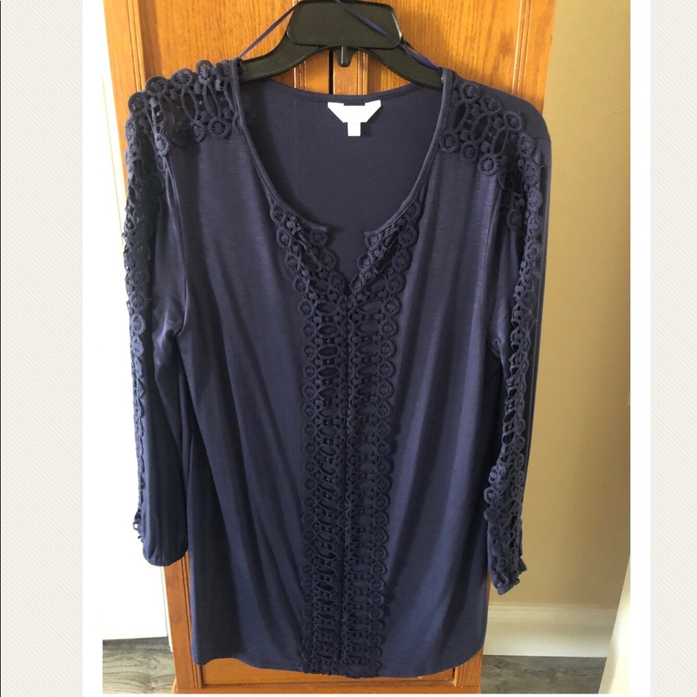 Denim blue tunic top